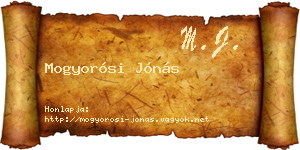 Mogyorósi Jónás névjegykártya